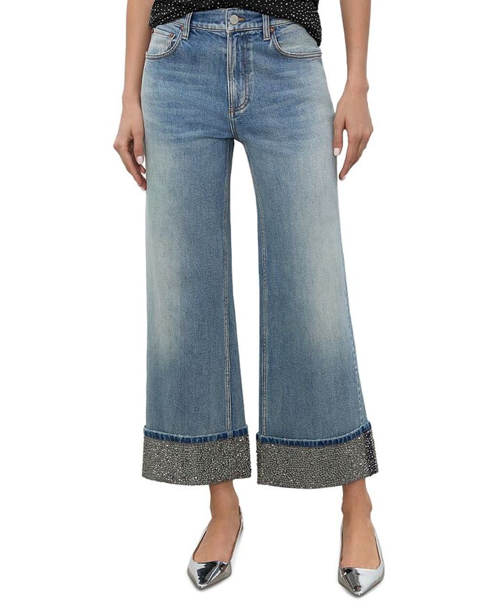 Olivia Embellished Blue Weezy High Rise Ankle Denim Jeans Size 25